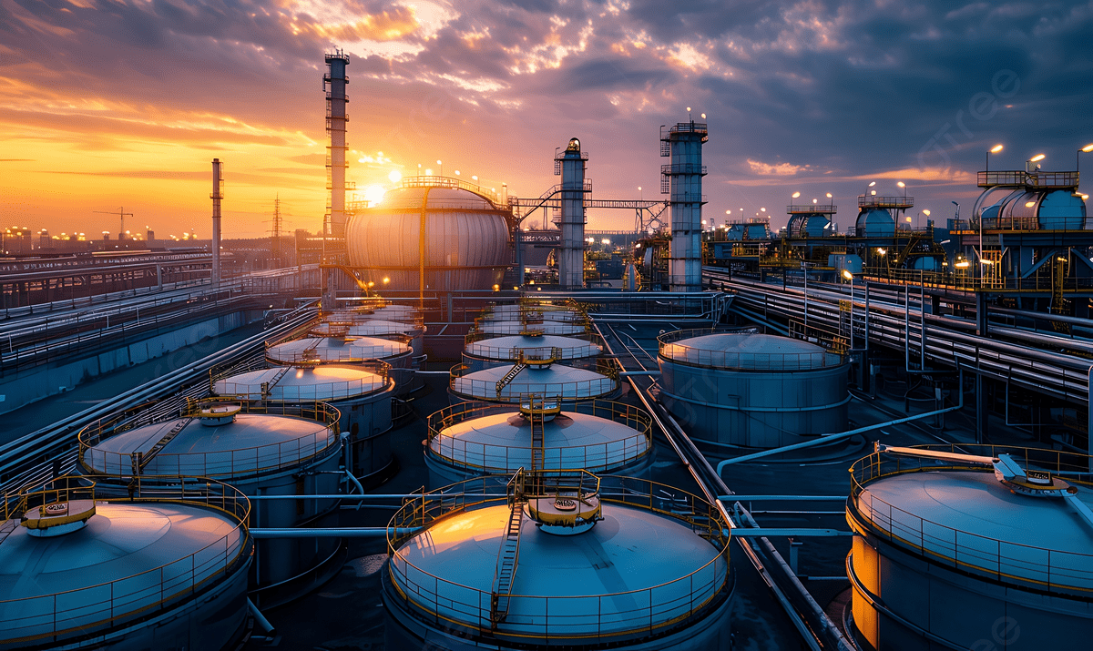 Резервуарный парк и технологические установки нефтеперерабатывающего комплекса